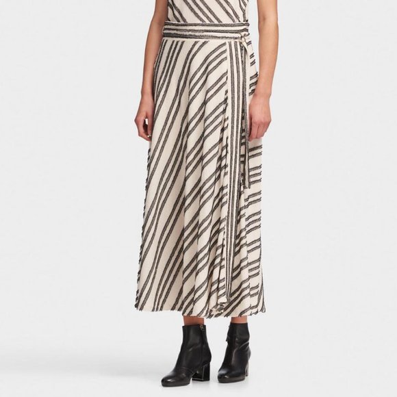 Dkny Dresses & Skirts - DKNY Striped Long Skirt with Belt